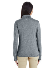adidas Golf Ladies' 3-Stripes Heather Quarter-Zip A285 MID GREY HEATHER