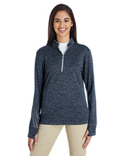 adidas Golf Ladies' 3-Stripes Heather Quarter-Zip A285 NAVY HEATHER
