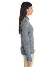 adidas Golf Ladies' 3-Stripes Heather Quarter-Zip A285 MID GREY HEATHER