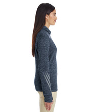 adidas Golf Ladies' 3-Stripes Heather Quarter-Zip A285 NAVY HEATHER